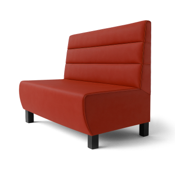 Meyer F | Gastrobank | B:H 120 x 100 cm | Rød | Horisontalt Stripet | Lær