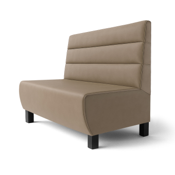 Meyer F | Gastrobank | B:H 120 x 100 cm | Taupe | Horisontalt Stripet | Lær