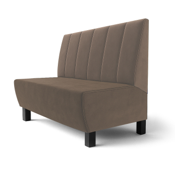 Meyer F | Restaurantbank | B:H 120 x 100 cm | Taupe | Diep gestreept | Fluweel