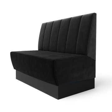 Meyer S | Banc de restaurant | L:H 60 x 100 cm | Noir | Rayé, double couture | Velours