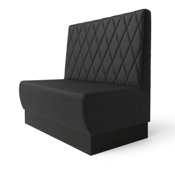 Meyer S | Restaurant bench | W:H 60 x 100 cm | Black | Diamond pattern | Leather