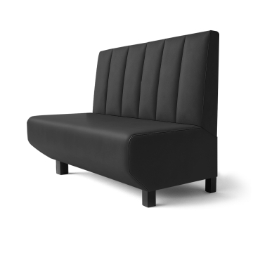 Wagner F | Gastrobank | B:H 120 x 100 cm | Sort | Stribet dobbeltsting | Læder