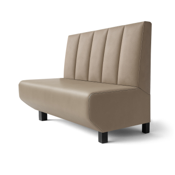 Wagner F | Gastrobank | B:H 160 x 100 cm | Taupe | Dybt Stribet | Læder