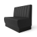 MEYER | Gastrobank med sockel | B:H 120 x 103 cm | Svart | Randig | Läder