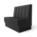 MEYER | Gastrobank con base | B:H 120 x 103 cm | Nero | Strisce con doppia cucitura | Pelle
