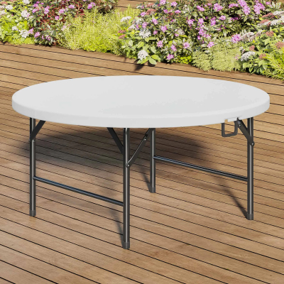 MIO | Partytisch | Ø 122 cm | Weiß | Klappbar | Rund