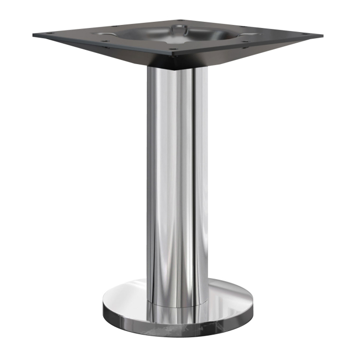 MILAN | Bistro Lounge Tischgestell | Edelstahl | Fuß: Ø 18 cm | Säule: 7,6 x 36 cm | Bodenmontage