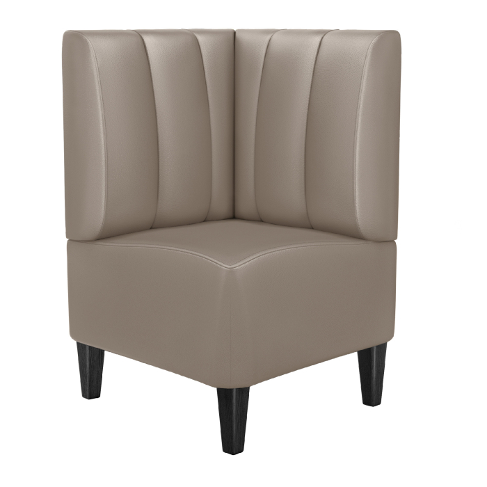 MIAMI | Banco esquinero para restaurante | An:Al 64 x 103 cm | Gris topo | Rayas | Cuero