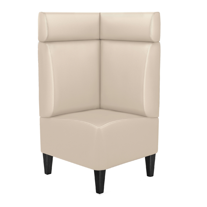 MIAMI | Banco esquinero para uso comercial | An:Al 64 x 128 cm | Crema | Liso | Cuero