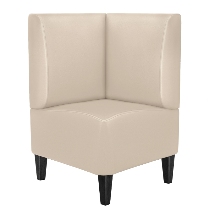 MIAMI | Hörnbänk för kommersiellt bruk | B:H 64 x 103 cm | Krämfärgad | Slät | Läder