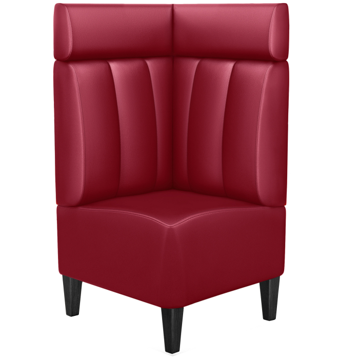 MIAMI | Hjørnebenk for restauranter | B:H 64 x 128 cm | Rød | Stripete | Skinn