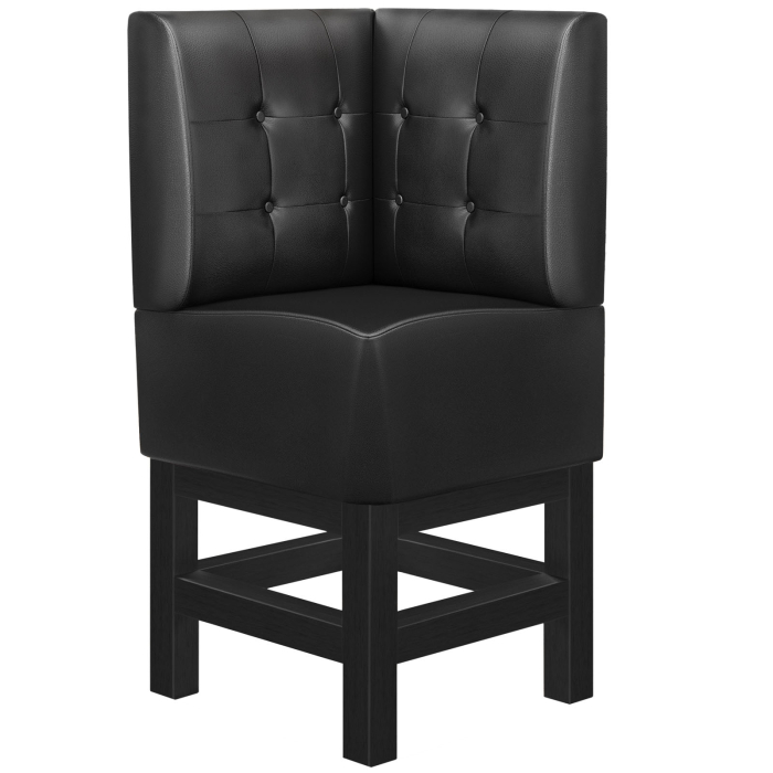 MIAMI | Gastro-højbænk | B:H 64 x 133 cm | Sort | Chesterfield-knap | Læder