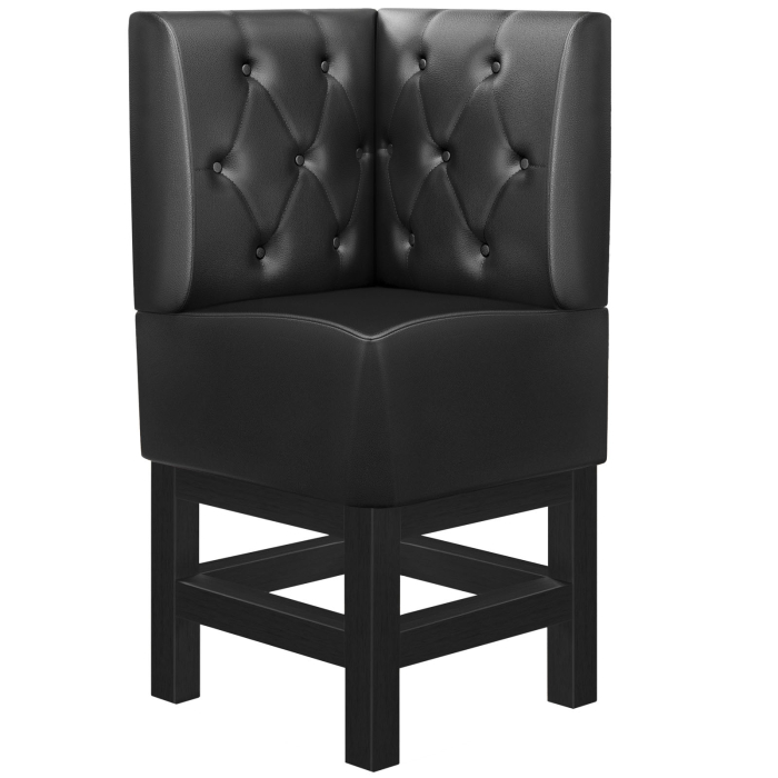 MIAMI | Gastro-højbænk | B:H 64 x 133 cm | Sort | Chesterfield-rombus | Læder