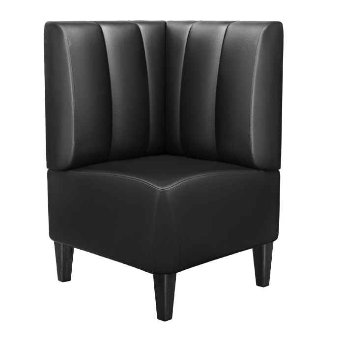 MIAMI | Panca angolare per ristoranti | L:A 64 x 103 cm | Nero | A righe | Pelle