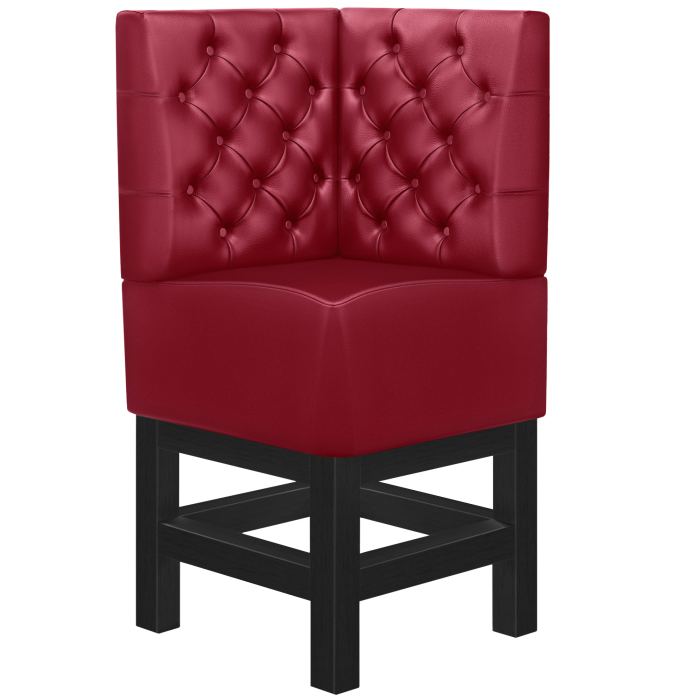 MIAMI | Banquette d'angle pour restauration | L:H 64 x 133 cm | Rouge | Chesterfield | Cuir
