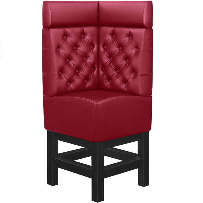 MIAMI | Banquette d'angle pour restauration | L:H 64 x 158 cm | Rouge | Chesterfield | Cuir