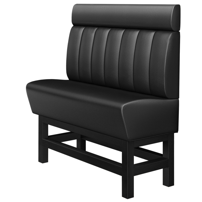 MIAMI | Gastro Hochbank | B:H 100 x 158 cm | Schwarz | Gestreift | Leder