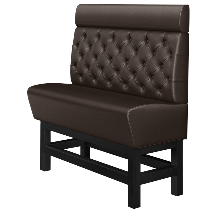 MIAMI | Gastro Hochbank | B:H 120 x 158 cm | Dunkelbraun | Chesterfield | Leder