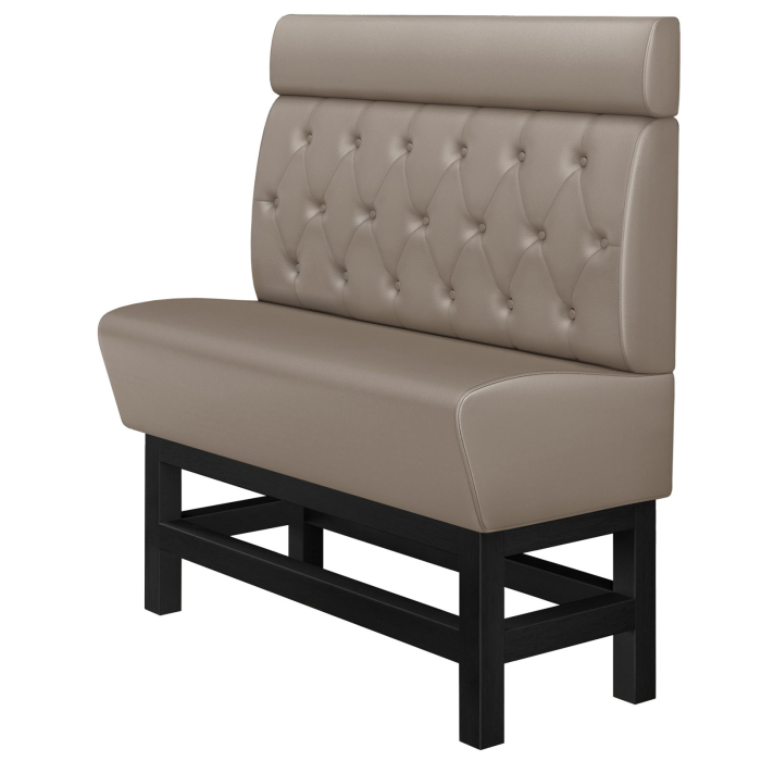 MIAMI | Gastro Hochbank | B:H 120 x 158 cm | Taupe | Chesterfield Raute | Leder