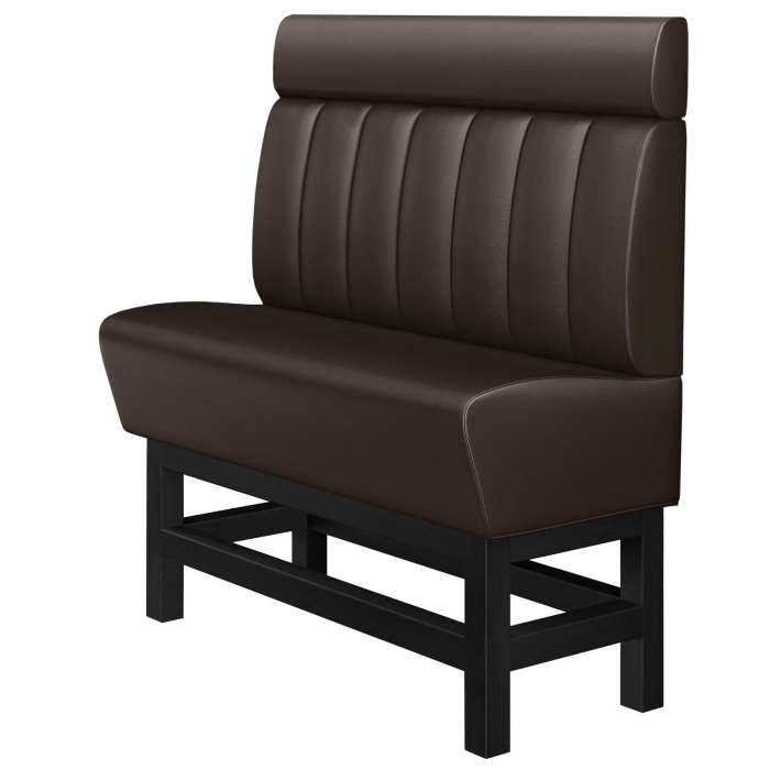 MIAMI | Gastro Hochbank | B:H 140 x 158 cm | Dunkelbraun | Gestreift | Leder