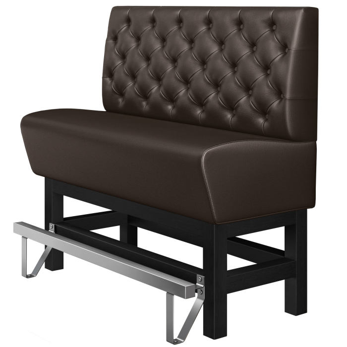 MIAMI | Gastro Hochbank | B:H 180 x 133 cm | Braun | Chesterfield | Leder