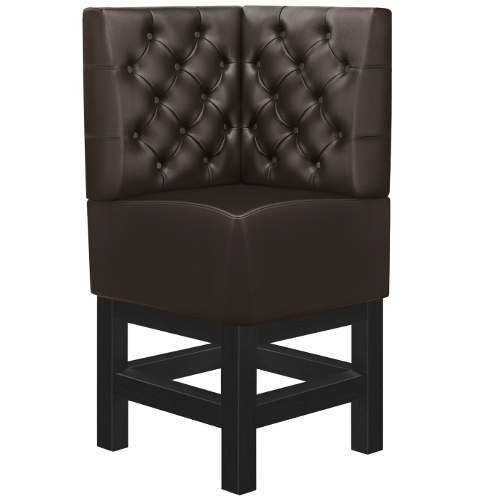 MIAMI | Gastro Hochbank | B:H 64 x 133 cm | Dunkelbraun | Chesterfield | Leder