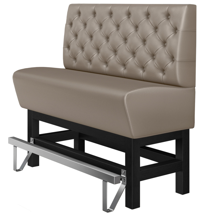 MIAMI | Gastro Hochbank | B:H 180 x 133 cm | Taupe | Chesterfield | Leder