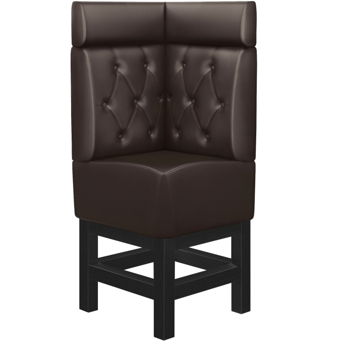 MIAMI | Gastro Hochbank | B:H 64 x 158 cm | Dunkelbraun | Chesterfield Raute | Leder