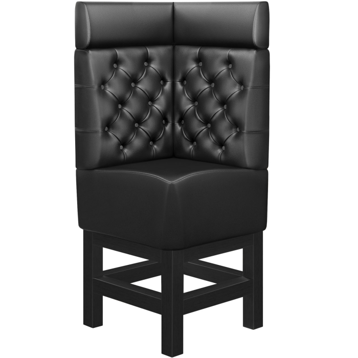 MIAMI | Gastro Hochbank | B:H 64 x 158 cm | Schwarz | Chesterfield | Leder