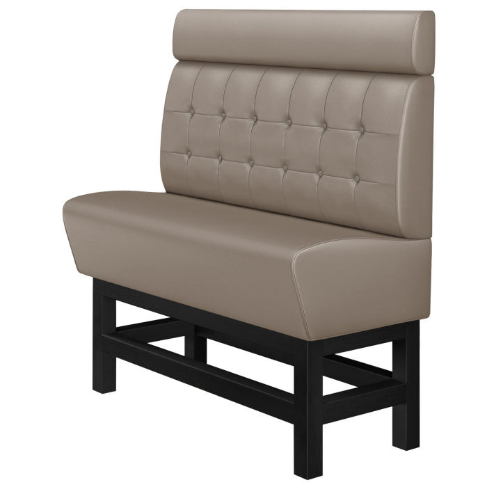 MIAMI | Gastro Hochbank | B:H 200 x 158 cm | Taupe | Chesterfield Button | Leder