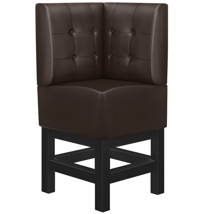 MIAMI | Gastro hoge bank | B:H 64 x 133 cm | Donkerbruin | Chesterfield knop | Leer