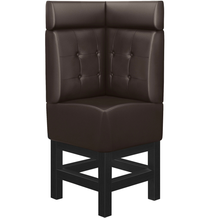 MIAMI | Gastro hoge bank | B:H 64 x 158 cm | Donkerbruin | Chesterfield knop | Leer