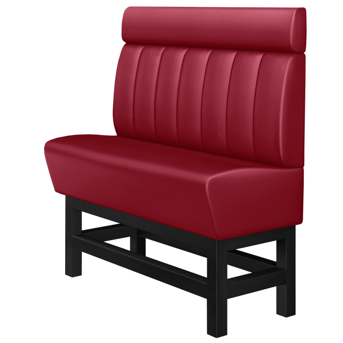 MIAMI | Banquette haute professionnel | L:H 100 x 158 cm | Rouge | Rayé | Cuir