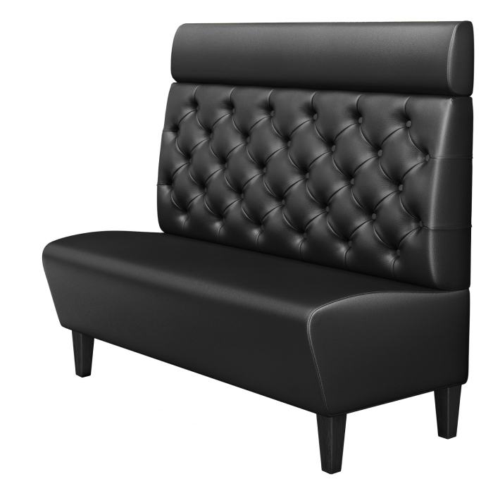 MIAMI | Panca da ristorante | L:A 100 x 128 cm | Nero | Chesterfield | Pelle
