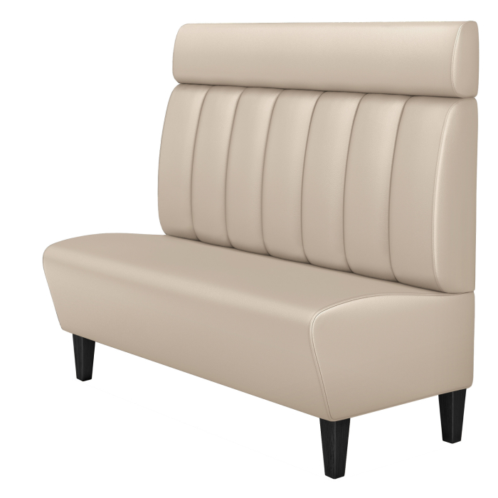 MIAMI | Banc de restaurant | L x H 160 x 128 cm | Crème | Rayé | Cuir