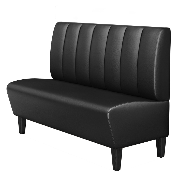 MIAMI | Restaurantbænk | B:H 100 x 103 cm | Sort | Stribet | Læder