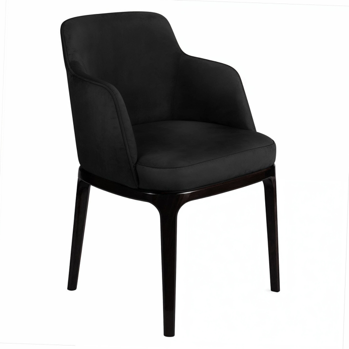 Mia | Bistro Stol | Sammet | Svart