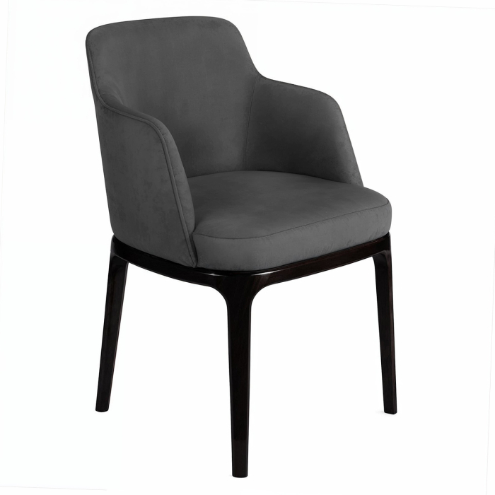 Mia | Chaise de bistrot | Velours | Gris