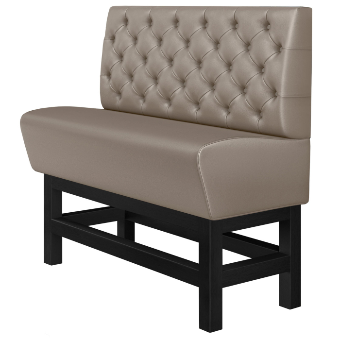 MIAMI | Gastro Hochbank | B:H 100 x 133 cm | Taupe | Chesterfield | Leder