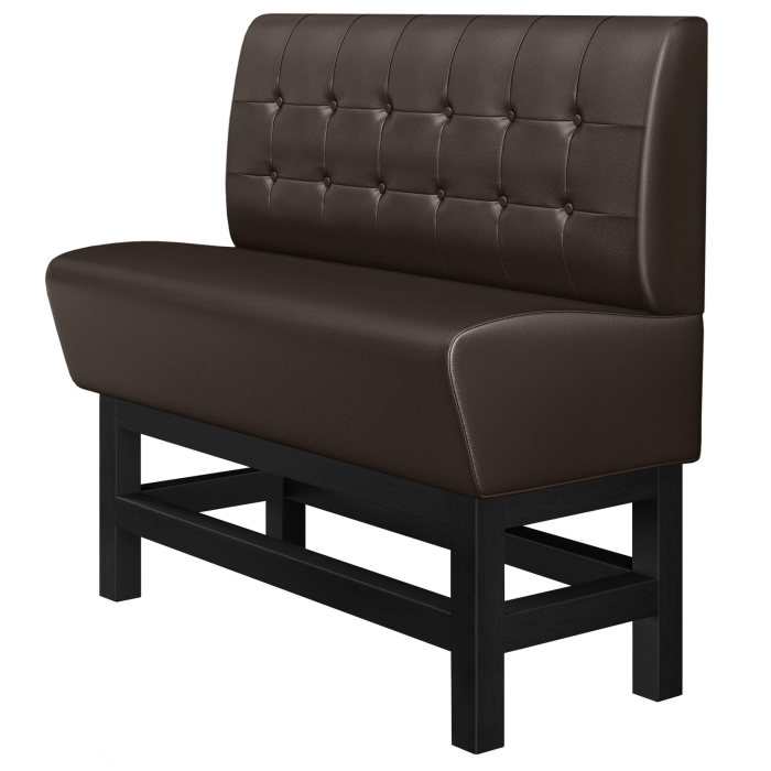 MIAMI | Gastro Hochbank | B:H 180 x 133 cm | Braun | Chesterfield Button | Leder