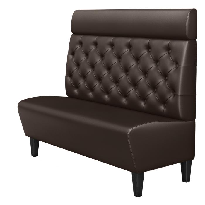MIAMI | Banco tapizado para hostelería | Ancho:Alto 200 x 128 cm | Marrón | Chesterfield | Cuero