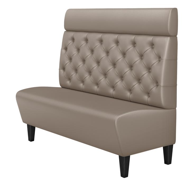 MIAMI | Banco tapizado para hostelería | Ancho:Alto 200 x 128 cm | Taupe | Chesterfield | Cuero