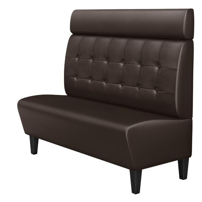 MIAMI | Banco tapizado para hostelería | Ancho:Alto 200 x 128 cm | Marrón | Botón Chesterfield | Cuero