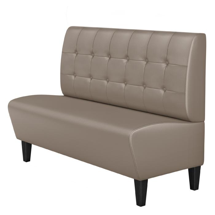 MIAMI | Banco tapizado para hostelería | Ancho:Alto 200 x 103 cm | Taupe | Botón Chesterfield | Cuero