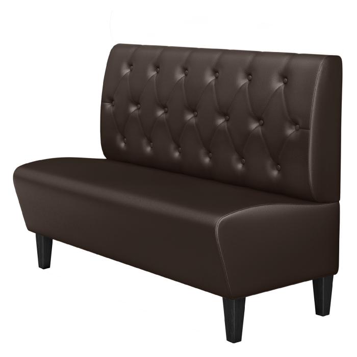 MIAMI | Banco tapizado para hostelería | Ancho:Alto 200 x 103 cm | Marrón | Rombo Chesterfield | Cuero