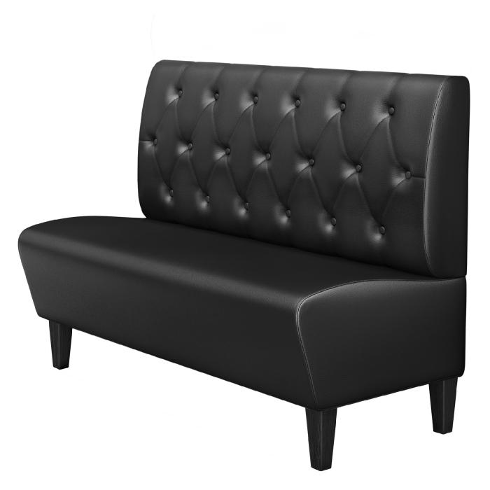 MIAMI | Banco tapizado para hostelería | Ancho:Alto 200 x 103 cm | Negro | Rombo Chesterfield | Cuero