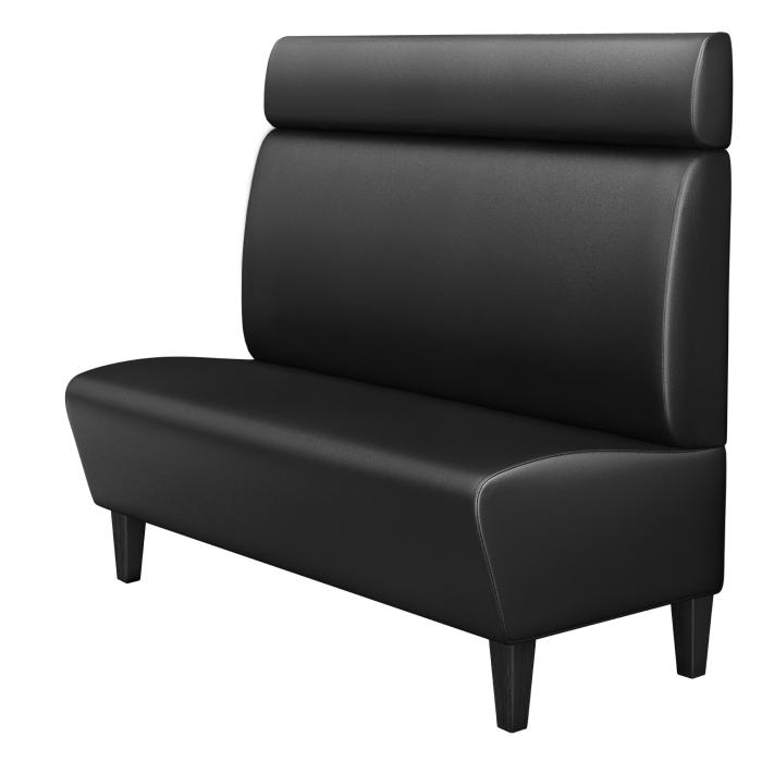 MIAMI | Banco tapizado para hostelería | Ancho:Alto 200 x 128 cm | Negro | Suave | Cuero