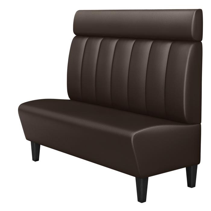 MIAMI | Banco tapizado para hostelería | Ancho:Alto 200 x 128 cm | Marrón | Rayas | Cuero