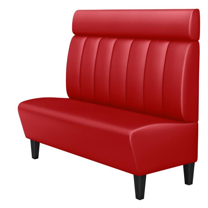MIAMI | Banco tapizado para hostelería | Ancho:Alto 180 x 128 cm | Rojo | Rayas | Cuero