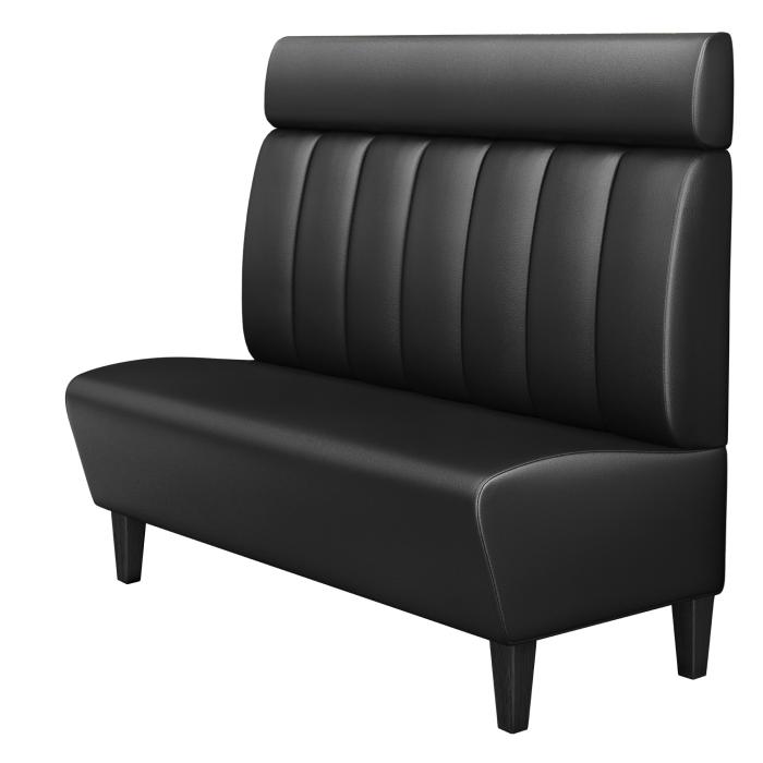 MIAMI | Banco tapizado para hostelería | Ancho:Alto 200 x 128 cm | Negro | Rayas | Cuero